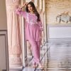 Sublime Pink Color Rayon With Beautiful Embroidery Work Kurti
