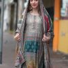 Superb Grey Color Maslin Embroidery Printed Mirror Salwar Suit