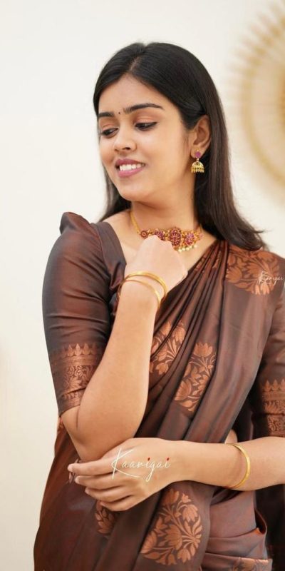 KP 4064 Coffee Color Soft Lichi Silk Jacquard On All Over Saree Casual, Party Wear, Wedding, Events Etc. Expected Delivery 4-6 Working Days @1249/- | Bollywood Sarees, Creative Sarees, Designer Sarees, Embroidered Sarees, Ethnic Saree, Modern Digital sarees, Party Wear Sarees, Sarees