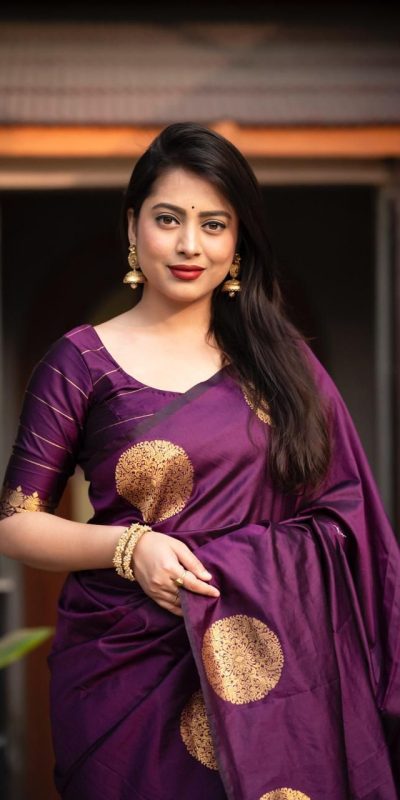 KP 5062 Dark Purple Color Soft Lichi Silk Jacquard On All Over Saree Casual, Party Wear, Wedding, Events Etc. Expected Delivery 4-6 Working Days @1299/- | Bollywood Sarees, Creative Sarees, Designer Sarees, Embroidered Sarees, Ethnic Saree, Modern Digital sarees, Party Wear Sarees, Sarees