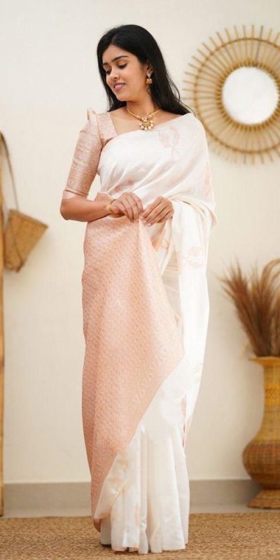 KP 4091 Off White Color Soft Lichi Silk Cloth Rich Pallu All Over Saree Events Casual, Wedding, Festive, Events . Expected Delivery  4-6 Working Days @1249/- | Bollywood Sarees, Creative Sarees, Designer Sarees, Embroidered Sarees, Ethnic Saree, Modern Digital sarees, Party Wear Sarees, Sarees