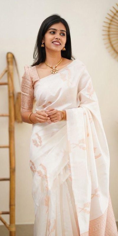 KP 4091 Off White Color Soft Lichi Silk Cloth Rich Pallu All Over Saree Events Casual, Wedding, Festive, Events . Expected Delivery  4-6 Working Days @1249/- | Bollywood Sarees, Creative Sarees, Designer Sarees, Embroidered Sarees, Ethnic Saree, Modern Digital sarees, Party Wear Sarees, Sarees