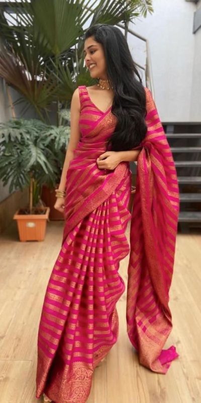KP 4085 Pink Color Soft Lichi Silk Jacquard On All Over Saree Casual, Party Wear, Wedding, Events Etc. Expected Delivery 4-6 Working Days @1399/- | Bollywood Sarees, Creative Sarees, Designer Sarees, Embroidered Sarees, Ethnic Saree, Modern Digital sarees, Party Wear Sarees, Sarees