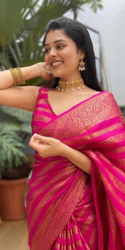 KP 4085 Pink Color Soft Lichi Silk Jacquard On All Over Saree Casual, Party Wear, Wedding, Events Etc. Expected Delivery 4-6 Working Days @1399/- | Bollywood Sarees, Creative Sarees, Designer Sarees, Embroidered Sarees, Ethnic Saree, Modern Digital sarees, Party Wear Sarees, Sarees