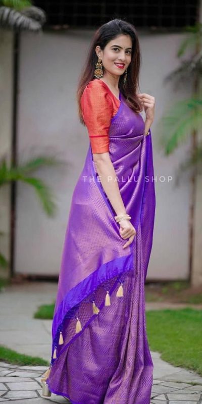 KP 4099 Purple Color Soft Lichi Silk Cloth Rich Pallu All Over Saree Events Casual, Wedding, Festive, Events Etc. Expected Delivery  4-6 Working Days @1349/- | Bollywood Sarees, Creative Sarees, Designer Sarees, Embroidered Sarees, Ethnic Saree, Modern Digital sarees, Party Wear Sarees, Sarees