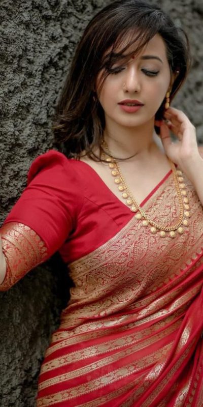 KP 4085 Red Color Soft Lichi Silk Jacquard On All Over Saree Casual, Party Wear, Wedding, Events Etc. Expected Delivery 4-6 Working Days @1399/- | Bollywood Sarees, Creative Sarees, Designer Sarees, Embroidered Sarees, Ethnic Saree, Modern Digital sarees, Party Wear Sarees, Sarees