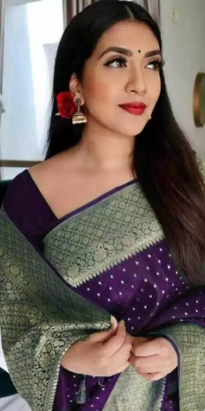 KP 4012 Violet Color Soft Lichi Silk Cloth Beautiful Rich Pallu Saree Casual, Party Wear, Wedding, Events Etc.   Expected Delivery 4-6 Working Days @ 1349 | Bollywood Sarees, Creative Sarees, Designer Sarees, Embroidered Sarees, Ethnic Saree, Modern Digital sarees, Party Wear Sarees, Sarees