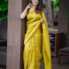 KP 4099 Yellow Color Soft Lichi Silk Cloth Rich Pallu All Over Saree Events Casual, Wedding, Festive, Events Etc. Expected Delivery  4-6 Working Days @1349/- | Bollywood Sarees, Creative Sarees, Designer Sarees, Embroidered Sarees, Ethnic Saree, Modern Digital sarees, Party Wear Sarees, Sarees