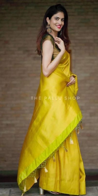KP 4099 Yellow Color Soft Lichi Silk Cloth Rich Pallu All Over Saree Events Casual, Wedding, Festive, Events Etc. Expected Delivery  4-6 Working Days @1349/- | Bollywood Sarees, Creative Sarees, Designer Sarees, Embroidered Sarees, Ethnic Saree, Modern Digital sarees, Party Wear Sarees, Sarees