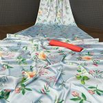 Aglow Agua Color Devsena Soft Silk Digital Printed Work Saree