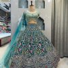Aglow Blue Color Malai Silk Sequins Embroidered Lehenga Choli