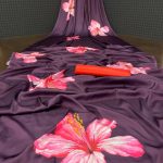 Aglow Purple Color Devsena Soft Silk Digital Printed Work Saree