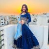 Aglow Royal Blue Color Georgette Embroidery Lehenga Choli