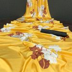 Aglow Yellow Color Devsena Soft Silk Digital Printed Work Saree
