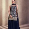 Artful Navy Blue Color Georgette Embroidery Work Salwar Suit
