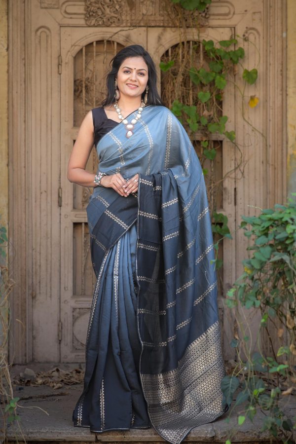 Artful Navy Blue Color Jacquard Rich Pallu On All Over The Saree