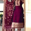 Artful Purple Color Chinon Silk Embroidery Sequence Salwar Suit