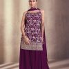 Artful Purple Color Georgette Embroidery Work Salwar Suit