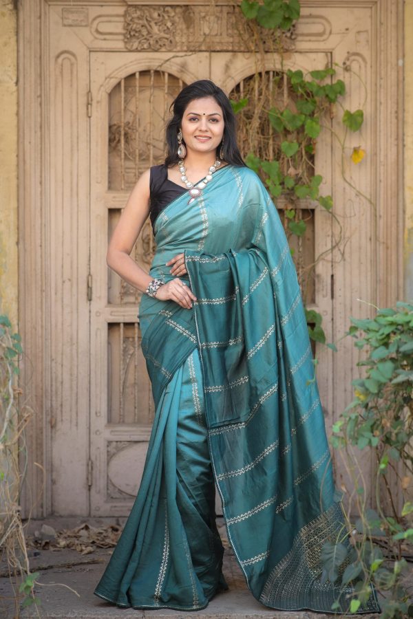 Artful Royal Blue Color Jacquard Rich Pallu On All Over The Saree