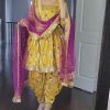 Artful Yellow Color Georgette Less Patti Work Sleeve Salwar Suit