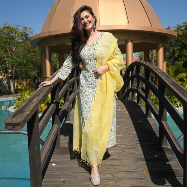 Beautiful White Color Viscose Cotton Printed Work Salwar Suit