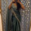 Elegant Blue Color Soft Jimmy Choo Embroidery Sequence Saree