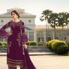 Elegant Purple Georgette Embroidered Sequence Salwar Suit
