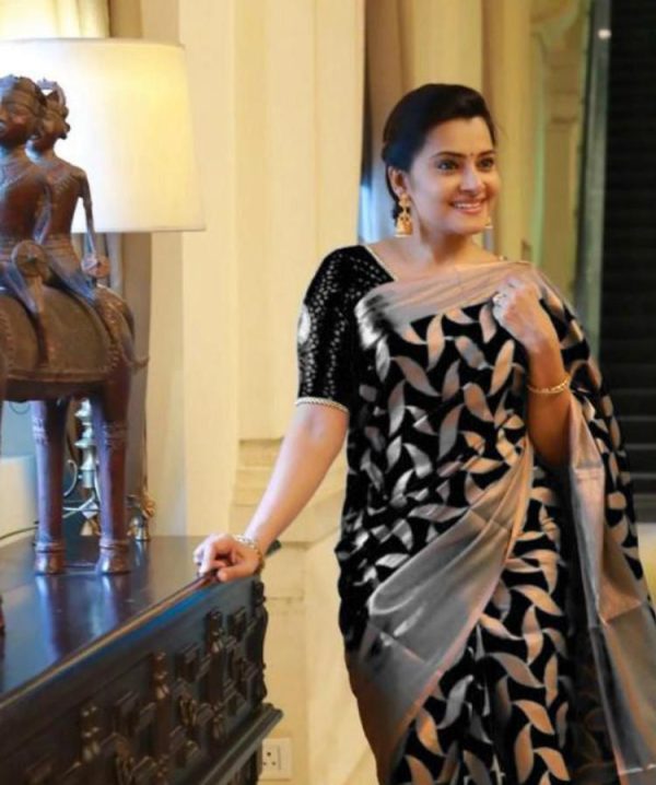 Black Soft Silk Cloth Jacquard All Over Saree