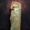 Grand Light Green Color Organza Jacquard Butti Worked Saree