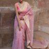 Grand Light Pink Color Organza Jacquard Butti Worked Saree