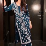 Grand Navy Blue Georgette Thread Embroidered Salwar Suit