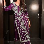 Grand Purple Color Georgette Thread Embroidered Salwar Suit