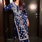 Grand Royal Blue Georgette Thread Embroidered Salwar Suit
