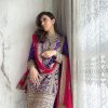 Hansika Motwani Violet Color Georgette Embroidery Salwar Suit