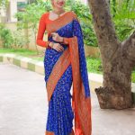 Magnificent Blue Color Soft Lichi Silk Beautiful Design Work Saree