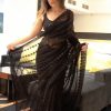 Majestic Black Color Soft Net Thread Sequence Work Saree