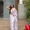 Mesmerizing White Color Georgette Thread Gmathi Work Saree
