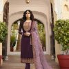 Musical Purple Georgette Embroidered Sequence Salwar Suit