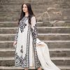 Mystical White Color Georgette Embroidery Sequins Sharara Suit