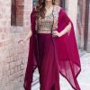 Nice Purple Color Georgette Embroidery Lehenga Choli With Koti