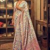 Perfect Cream Color Kashmiri Running Thread Zari Work Saree