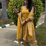 Perfect Yellow Color Georgette Embroidery Digital Print Salwar Suit