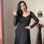 Perfectly Formed Black Color Faux Georgette Plain Anarkali Suit