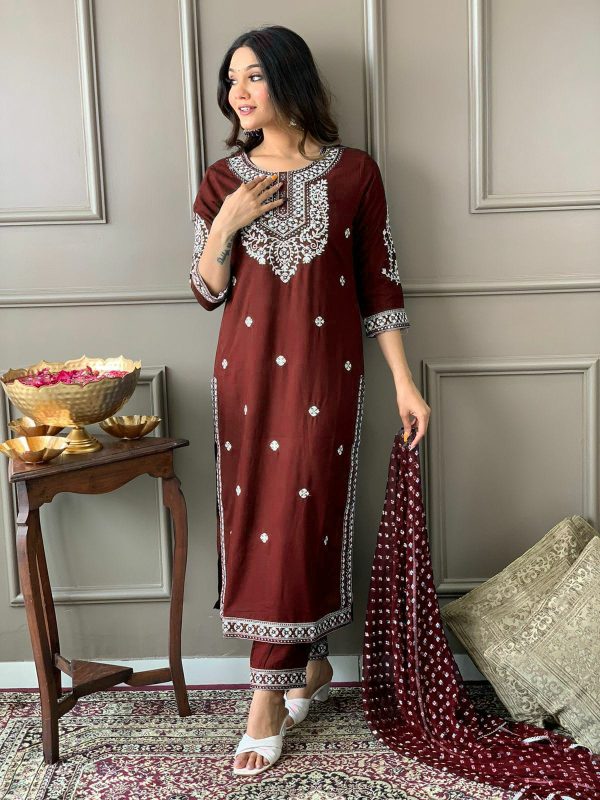 Pretty Maroon Color Rayon Kurti Wid Full Mirror Work Kurti