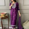 Pretty Purple Color Rayon Kurti Wid Full Mirror Work Kurti