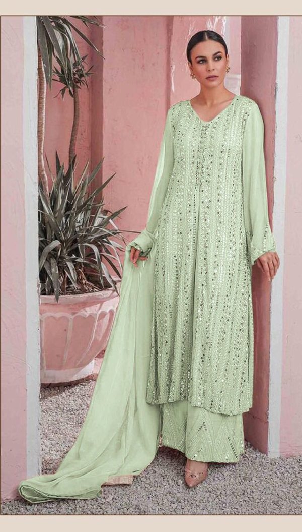 Special Green Color Georgette Embroidered Sequence Salwar Suit