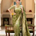 Splendorous Green Color Soft Lichi Silk Jacquard  All Over Saree
