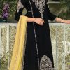 Stylish Black Color Georgette Chine Embroidered Work Salwar Suit