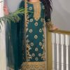 Sublime Blue Color Chinnon Silk Embroidery Sequence Salwar Suit
