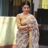 Sublime Cream Color Linen Beautiful Digital Printed Work Saree